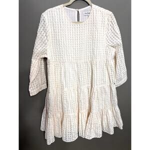 EN Saison Cecilia Mini Dress Cream Babydoll Dress Large Coquette Fairy Preppy